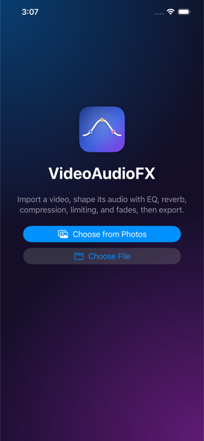 VideoAudioFX import screen